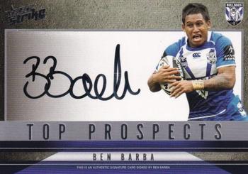 2011 NRL Strike - Top Prospects Signatures #TP2 Ben Barba Front